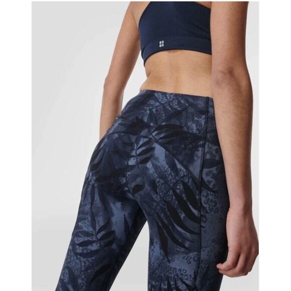 Sweaty Betty Super Soft 7/8 Active Blue Floral Print Leggings // S - Picture 1 of 14